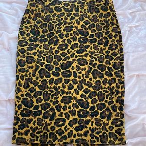 Sourpuss Leopard Print Pencil Skirt